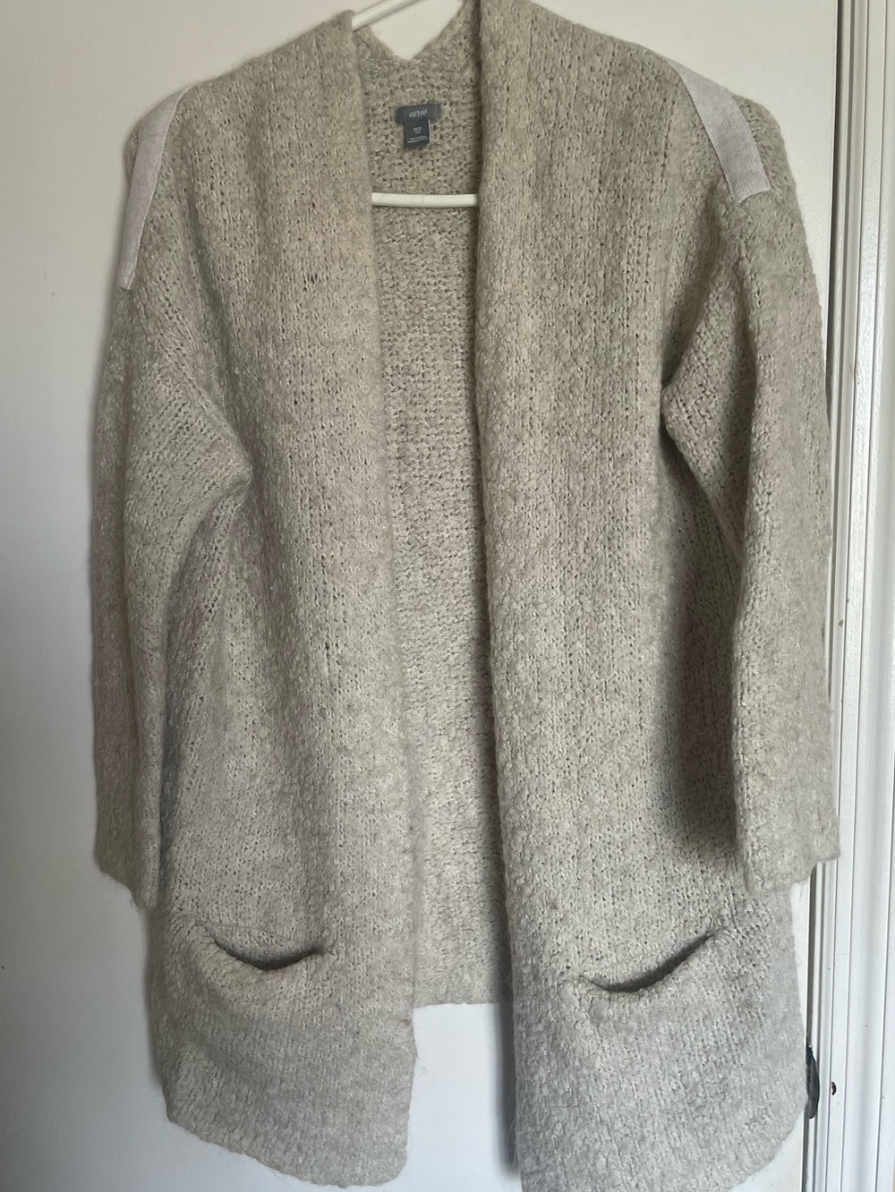 Aerie Cozy Open-Front Women's Wool Alpaca Blend Cardigan Sweater with Pockets
